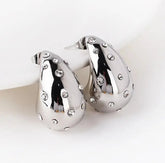 Ivy Tear Drop Studs in Silver with Mini Crystals